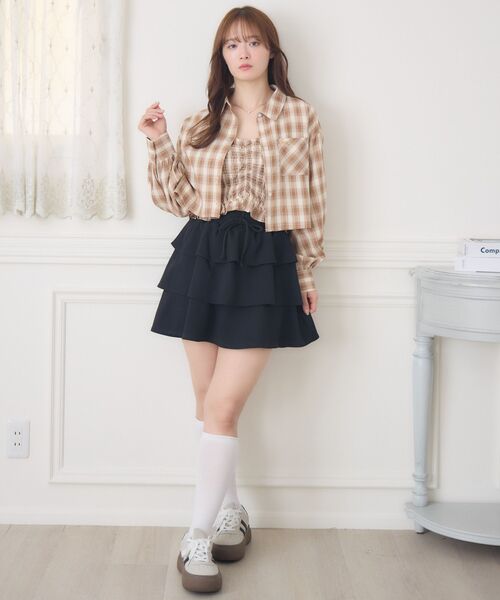 【雑誌掲載アイテム】ETRO セットアップ シャツ ミディスカート セール】チェックSH&キャミSET(シャツ/ブラウス)|ems excite