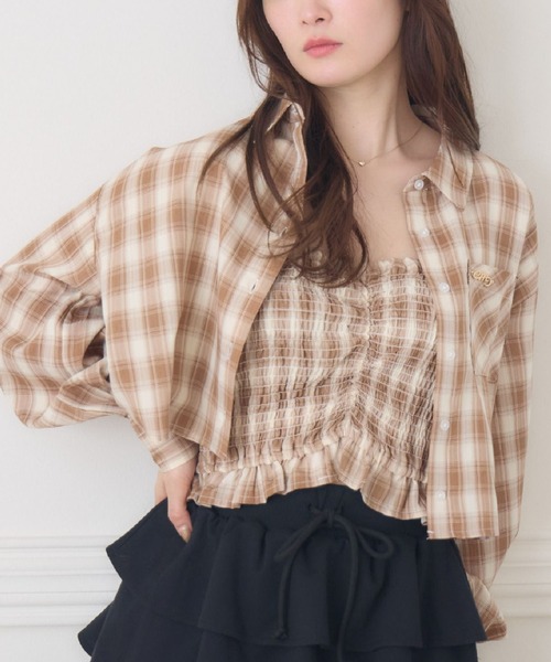 【雑誌掲載アイテム】ETRO セットアップ シャツ ミディスカート セール】チェックSH＆キャミSET（シャツ/ブラウス）｜ems excite