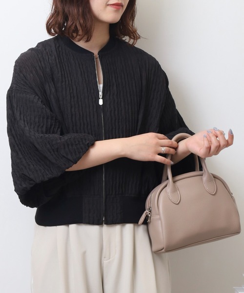 EGLANTINE（エグランティーヌ）の「EGLANTINE 【セットアップ対応】楊柳バルーン袖 ジップジャケット（ブルゾン・レディース・オフホワイト/ベージュ/ブラック・40）」の10枚目の写真
