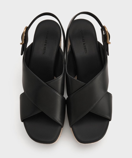 CHARLES & KEITH(チャールズ & キース)の「クロスオーバー エスパドリーユウエッジ(サンダル・レディース・ブラック/ブラウン/ゴールド/サンドベージュ・22.5cm/23cm/23.5cm/24.5cm/25cm/25.5cm/26.5cm)」の8枚目の写真