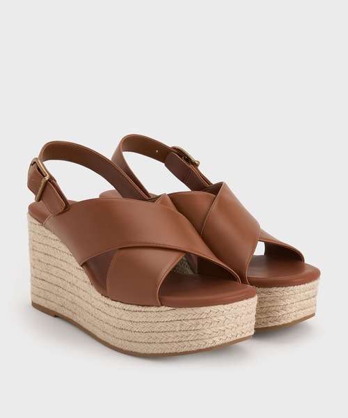 CHARLES & KEITH(チャールズ & キース)の「クロスオーバー エスパドリーユウエッジ(サンダル・レディース・ブラック/ブラウン/ゴールド/サンドベージュ・22.5cm/23cm/23.5cm/24.5cm/25cm/25.5cm/26.5cm)」の9枚目の写真