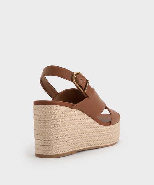 CHARLES & KEITH(チャールズ & キース)の「クロスオーバー エスパドリーユウエッジ(サンダル・レディース・ブラック/ブラウン/ゴールド/サンドベージュ・22.5cm/23cm/23.5cm/24.5cm/25cm/25.5cm/26.5cm)」の10枚目の写真