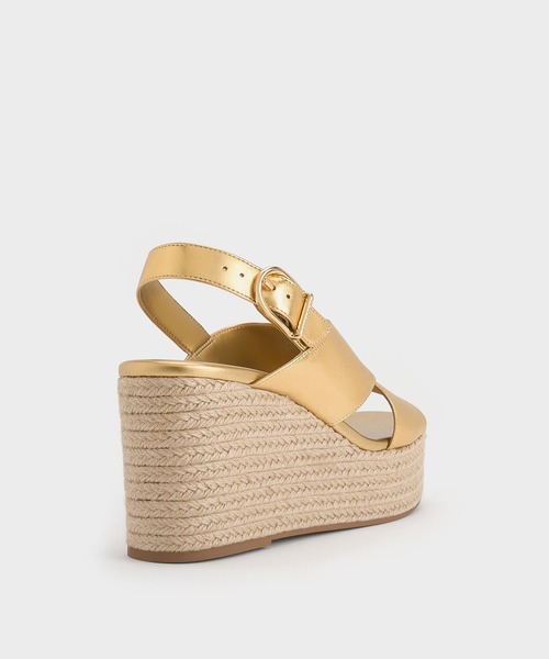 CHARLES & KEITH(チャールズ & キース)の「クロスオーバー エスパドリーユウエッジ(サンダル・レディース・ブラック/ブラウン/ゴールド/サンドベージュ・22.5cm/23cm/23.5cm/24.5cm/25cm/25.5cm/26.5cm)」の15枚目の写真