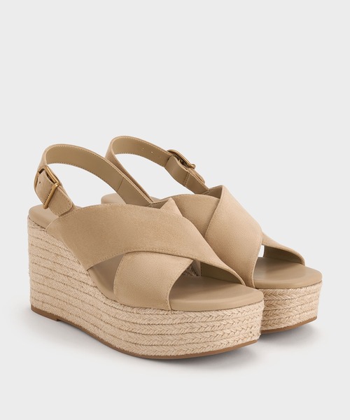 CHARLES & KEITH(チャールズ & キース)の「クロスオーバー エスパドリーユウエッジ(サンダル・レディース・ブラック/ブラウン/ゴールド/サンドベージュ・22.5cm/23cm/23.5cm/24.5cm/25cm/25.5cm/26.5cm)」の18枚目の写真