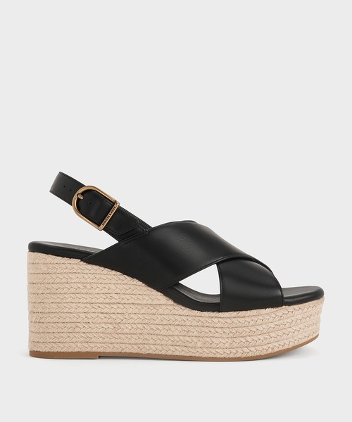 クロスオーバー エスパドリーユウエッジ（サンダル）｜CHARLES & KEITH