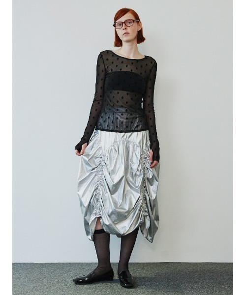 SORIN（ソリン　）の「SWAN LAKE Long Sleeve Top/スワンレイクロングスリーブトップ（Tシャツ/カットソー・レディース・ベージュ/その他/ライトベージュ/ブラック・38）」の7枚目の写真