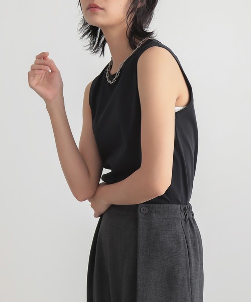 for/c(フォーシー)の「タンクトップ2点セット【サスティナブル】(Tシャツ/カットソー・レディース・ブラック×ブラック/ホワイト×グレー・M/L/LL)」の17枚目の写真