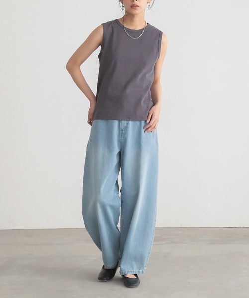 for/c(フォーシー)の「タンクトップ2点セット【サスティナブル】(Tシャツ/カットソー・レディース・ブラック×ブラック/ホワイト×グレー・M/L/LL)」の7枚目の写真