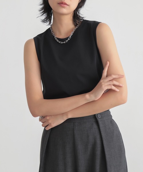 for/c(フォーシー)の「タンクトップ2点セット【サスティナブル】(Tシャツ/カットソー・レディース・ブラック×ブラック/ホワイト×グレー・M/L/LL)」の15枚目の写真