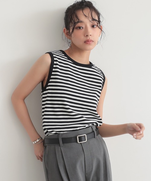 for/c(フォーシー)の「タンクトップ2点セット【サスティナブル】(Tシャツ/カットソー・レディース・ブラック×ブラック/ホワイト×グレー・M/L/LL)」の22枚目の写真