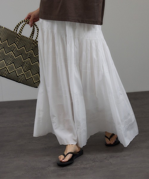 SALON adam et rope'（サロン アダム エ ロペ）の「ダイヤプリーツスカート（スカート・レディース・ホワイト/ブラック・FREE）」の2枚目の写真