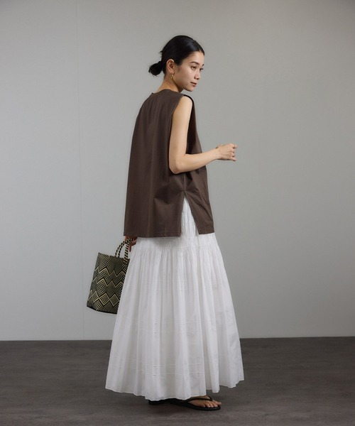 SALON adam et rope'（サロン アダム エ ロペ）の「ダイヤプリーツスカート（スカート・レディース・ホワイト/ブラック・FREE）」の5枚目の写真