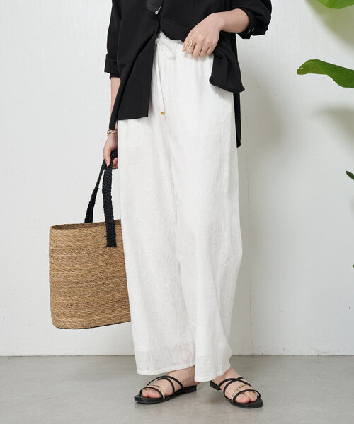 Jena espace merveilleux（ジェナ　エスパスメルヴェイユ）の「ペイズリー刺繍パンツ（その他パンツ・レディース・ブラック/オフホワイト・FREE）」の7枚目の写真