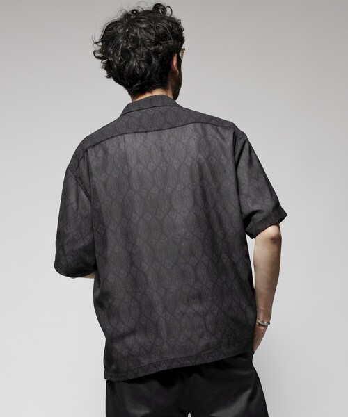 Firsthand（ファーストハンド）の「Firsthand/ファーストハンド オーバーサイズ ライトメッシュ オープンカラーシャツ / シアー 柄シャツ / ペイズリーシャツ /イージーケア（シャツ/ブラウス・メンズ・ブラック/ネイビー・M/L）」の9枚目の写真