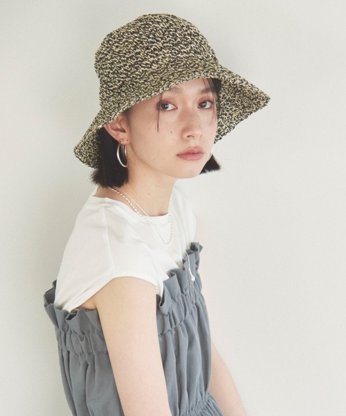 Doux archives(ドゥアルシーヴ)の「クロシェバケットハット(ハット・レディース・ベージュ/ブラック・FREE)」の9枚目の写真