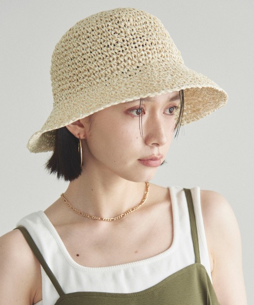 Doux archives(ドゥアルシーヴ)の「クロシェバケットハット(ハット・レディース・ベージュ/ブラック・FREE)」の16枚目の写真