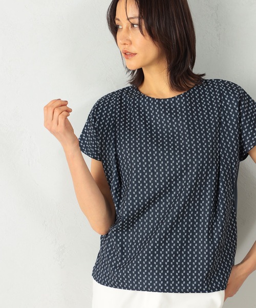 GALLORIA(ギャローリア)の「前身プリントプルオーバー(Tシャツ/カットソー・レディース・ネイビー/ホワイト・M/L/LL/S)」の1枚目の写真