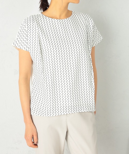 GALLORIA(ギャローリア)の「前身プリントプルオーバー(Tシャツ/カットソー・レディース・ネイビー/ホワイト・M/L/LL/S)」の2枚目の写真