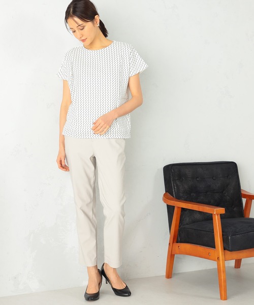 GALLORIA(ギャローリア)の「前身プリントプルオーバー(Tシャツ/カットソー・レディース・ネイビー/ホワイト・M/L/LL/S)」の6枚目の写真