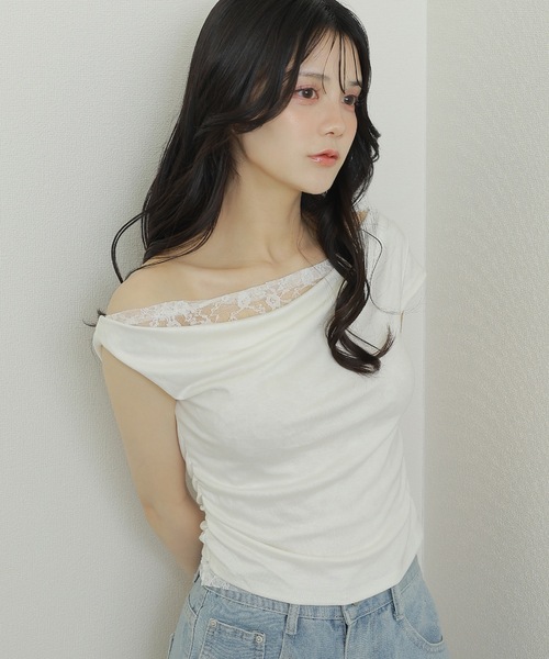 lace layered tops/レースレイヤードトップス（Tシャツ