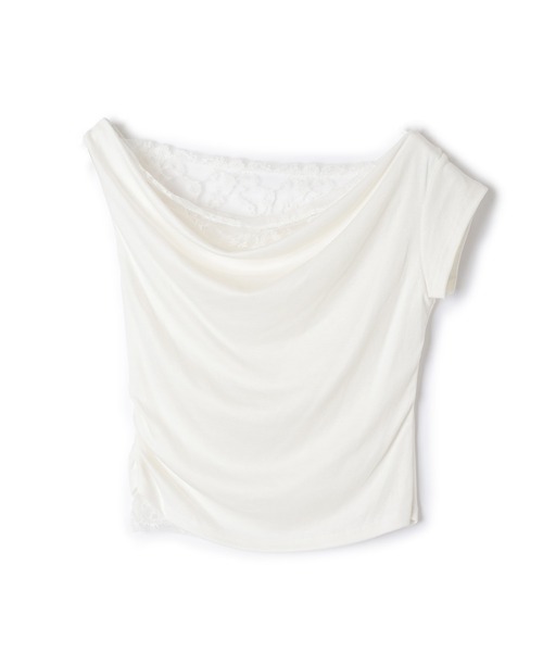 M DOLLY(エムドリー)の「lace layered tops/レースレイヤードトップス(Tシャツ/カットソー・レディース・ホワイト/ブラック・FREE)」の3枚目の写真