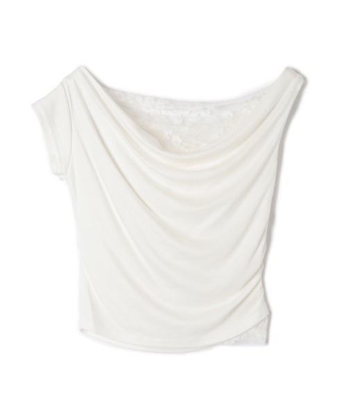 M DOLLY(エムドリー)の「lace layered tops/レースレイヤードトップス(Tシャツ/カットソー・レディース・ホワイト/ブラック・FREE)」の4枚目の写真