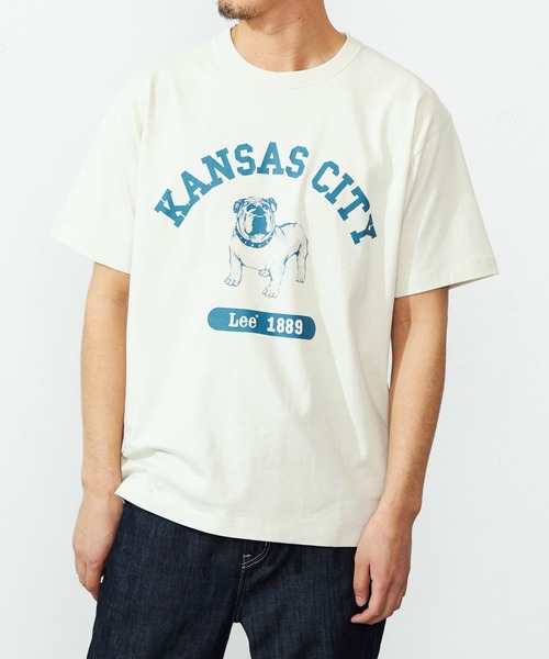 Lee（リー）の「Lee/リー ブルドッグプリントTシャツ【アウトレット店舗・WEB限定】（Tシャツ/カットソー・メンズ・グレー/ホワイト/イエロー・X-LARGE/LARGE/MEDIUM/SMALL）」の2枚目の写真