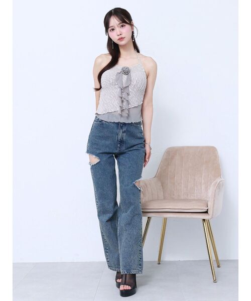 EATME(イートミー)の「カップ付コサージュキャミソール(キャミソール・レディース・オフホワイト/ブラック/グレー・FREE)」の19枚目の写真