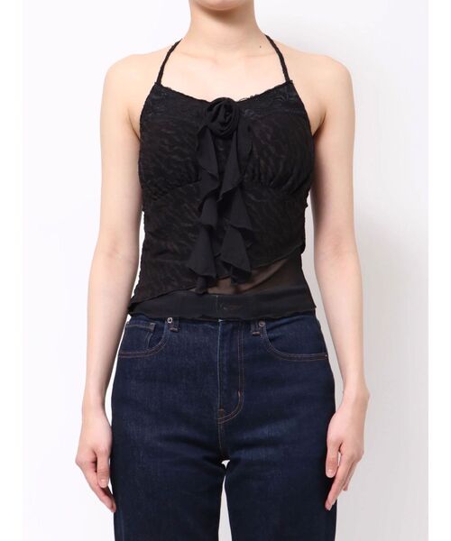 EATME(イートミー)の「カップ付コサージュキャミソール(キャミソール・レディース・オフホワイト/ブラック/グレー・FREE)」の18枚目の写真