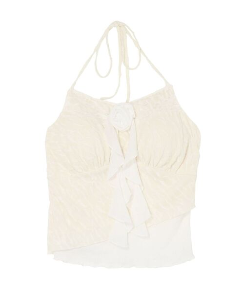 EATME(イートミー)の「カップ付コサージュキャミソール(キャミソール・レディース・オフホワイト/ブラック/グレー・FREE)」の11枚目の写真