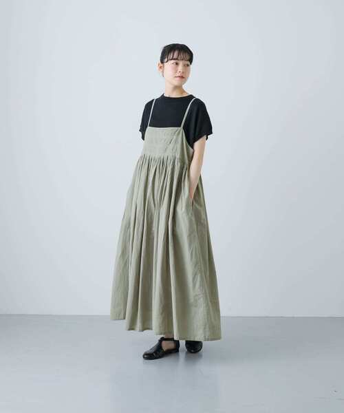 カピルス新品タグ付き　かぐれ　ピンタックキャミワンピース　SAGE 完売品 セール】ピンタックキャミワンピース（ワンピース）｜かぐれ