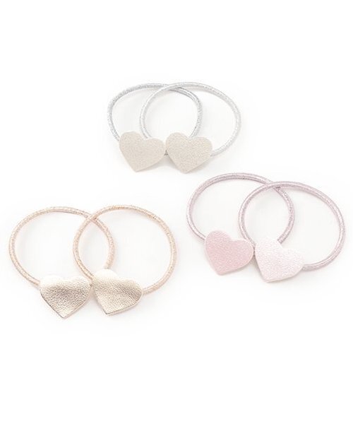 petit main（プティマイン）の「ハートヘアゴム（ヘアゴム・キッズ・アイボリー/ライトピンク/ゴールド・F）」の6枚目の写真