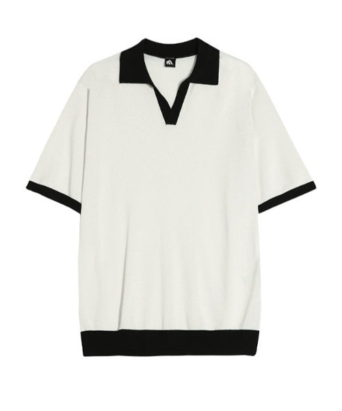 Otte(オッテ)の「コリアンバイカラーポロトップス(シャツ/ブラウス・メンズ・ブラック/ホワイト・LARGE/MEDIUM)」の16枚目の写真