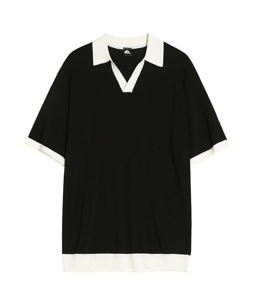 Otte(オッテ)の「コリアンバイカラーポロトップス(シャツ/ブラウス・メンズ・ブラック/ホワイト・LARGE/MEDIUM)」の17枚目の写真
