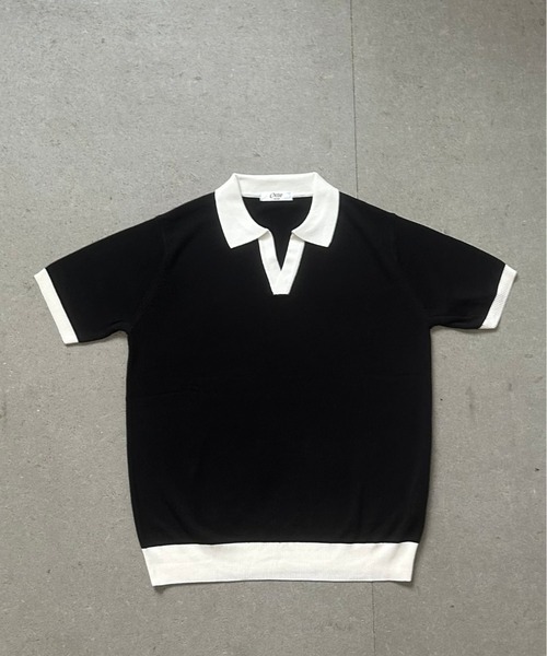 Otte(オッテ)の「コリアンバイカラーポロトップス(シャツ/ブラウス・メンズ・ブラック/ホワイト・LARGE/MEDIUM)」の19枚目の写真