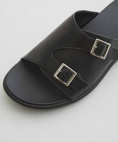 ADAM ET ROPE'（アダムエロペ）の「コンフォート ダブルモンク ストラップ カバード レザーサンダル / UNISEX（サンダル・メンズ・ブラック・41/42/43）」の9枚目の写真