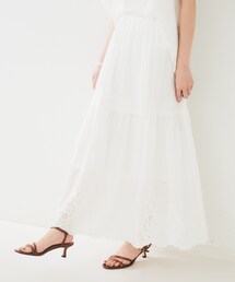 UNTITLED | 【セットアップ可/コットン100】スカラップ刺繍スカート(スカート)