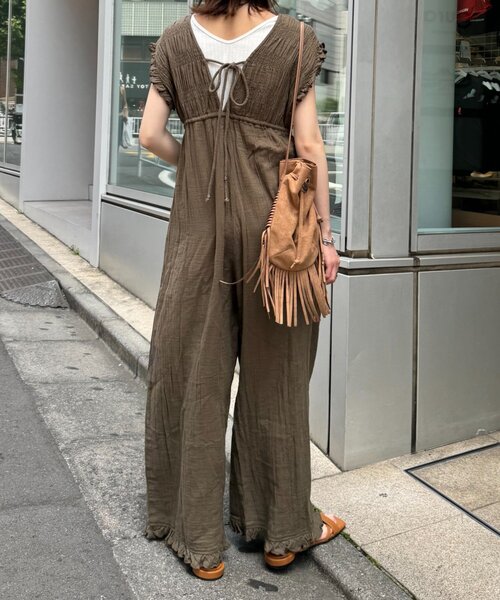peacock様用 ヨガウェア オールインワン ベージュ