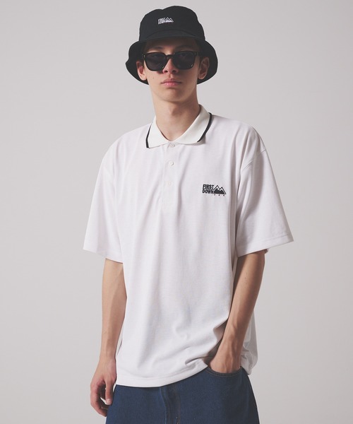 FIRST DOWN（ファーストダウン）の「リネンタッチ ショートスリーブ ロゴ  ポロシャツ（ポロシャツ・メンズ・ホワイト/ブラック・XL/L/M）」の10枚目の写真