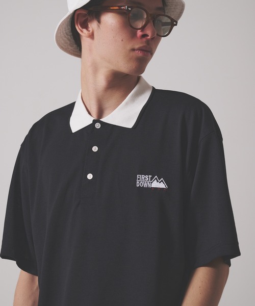 FIRST DOWN（ファーストダウン）の「リネンタッチ ショートスリーブ ロゴ  ポロシャツ（ポロシャツ・メンズ・ホワイト/ブラック・XL/L/M）」の7枚目の写真
