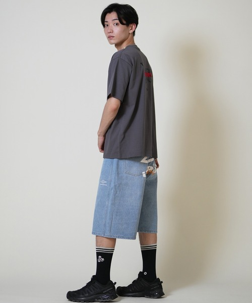 umbro younger song デニムハーフパンツ　黒 UMBRO アンブロ × Younger Song ヤンガーソング コラボ ハーフパンツ