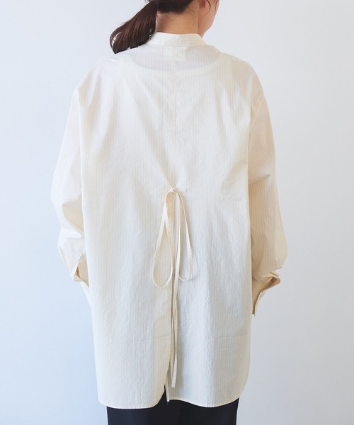 yuni（ユニ ）の「○コットンシルクストライプ moe sleeves バック 