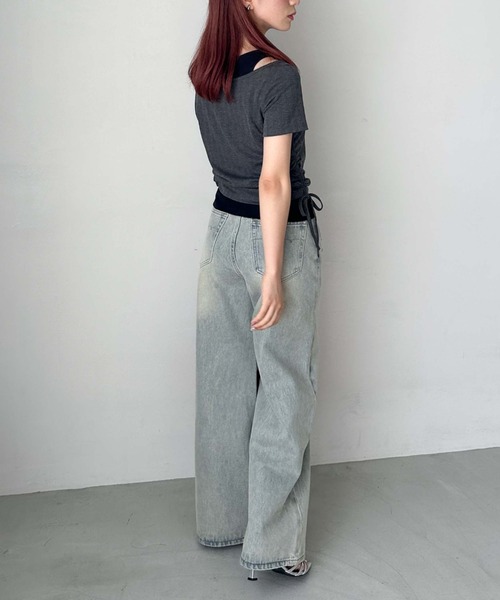 archives（アルシーヴ）の「レイヤード針抜きヘンリーＴＯＰＳ（Tシャツ/カットソー・レディース・ネイビー/イエロー/チャコールグレー・MEDIUM）」の20枚目の写真