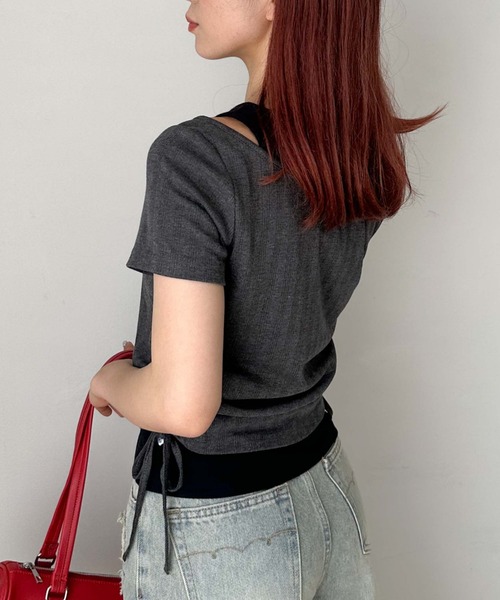 archives（アルシーヴ）の「レイヤード針抜きヘンリーＴＯＰＳ（Tシャツ/カットソー・レディース・ネイビー/イエロー/チャコールグレー・MEDIUM）」の16枚目の写真