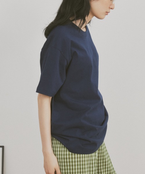 MERLOT(メルロー)の「MERLOTオリジナルベーシックコットンTシャツ(Tシャツ/カットソー・レディース・ライトグレー/レッド/ネイビー/ベージュ・FREE)」の20枚目の写真