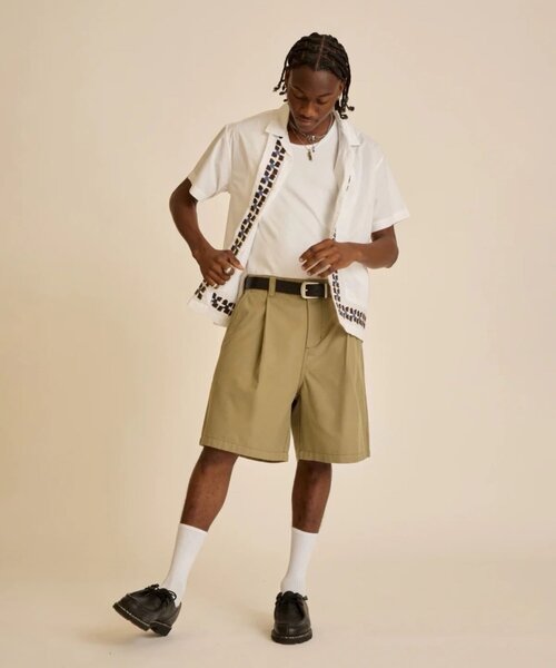 OBEY（オベイ）の「【OBEY】 OLIVER TWILLPLEATED SHORT（その他パンツ・メンズ・サンドベージュ/ブラック・32/34）」の7枚目の写真