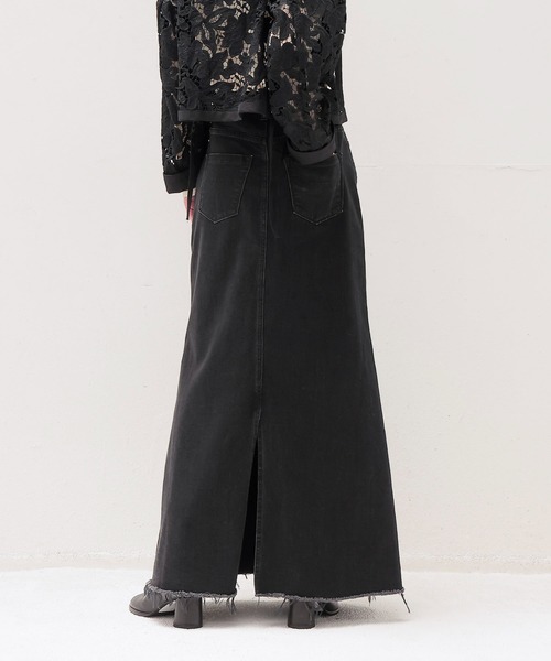 YANUK（ヤヌーク）の「YANUK / Maxi Aline Skirt Black(マキシAラインデニムスカート 57152310)（デニムスカート・レディース・ブラック・38/36）」の7枚目の写真
