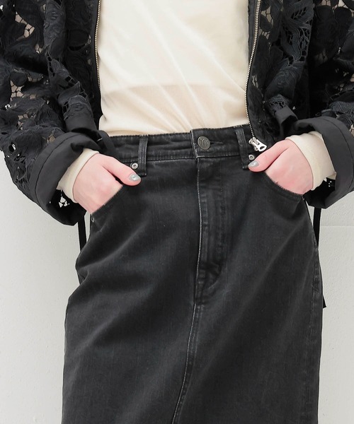 YANUK（ヤヌーク）の「YANUK / Maxi Aline Skirt Black(マキシAラインデニムスカート 57152310)（デニムスカート・レディース・ブラック・38/36）」の6枚目の写真
