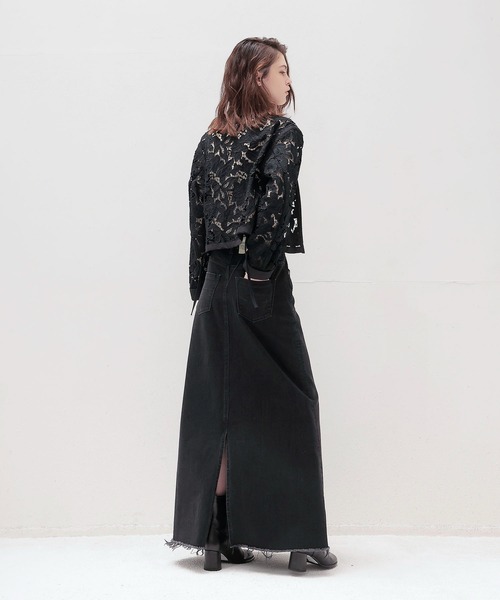 YANUK（ヤヌーク）の「YANUK / Maxi Aline Skirt Black(マキシAラインデニムスカート 57152310)（デニムスカート・レディース・ブラック・38/36）」の3枚目の写真