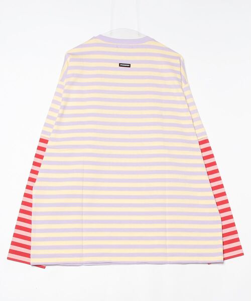 『little sunny bite』crazy stripe fake layered long tee